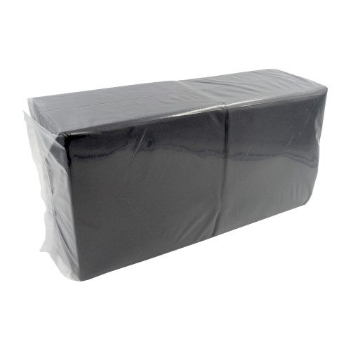 Servetten Airlaid Professional Linnen Zwart 40 x 40 cm 1/4 Vouw 200 st.